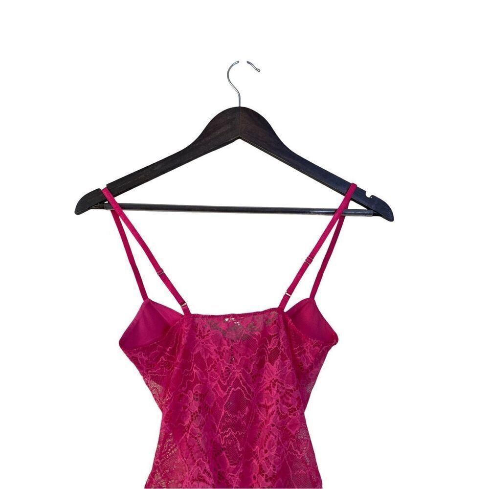Free People Intimately Lace Night Rhythm Thong Bodysuit in Hot Pink Womans XS NW - Picture 3 of 7